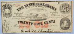 25 Cent Jan 1 1863 State Of Alabama Note