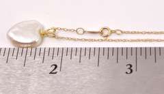 Beautiful Heart Pearl Pendant Necklace in 14K Yellow Gold