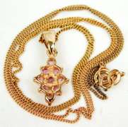 Rose Gold over Sterling Pink Sapphire Necklace