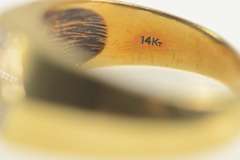 14K Yellow Gold 0.50 Ctw Natural Emerald Diamond Honeycomb Ring