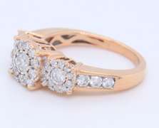 Majestic Rose Gold 0.75ctw Diamond Cluster Ring