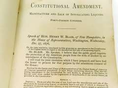 Rare 1877 Constitutional Amendment for Intoxicating Liquors