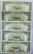 5 Clean $5 Red Seal US Notes