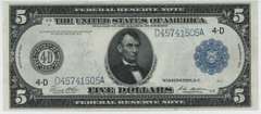 Very crisp 1914 Series Large Size $5 Federal Reserve Note (4-D)