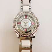 Beautiful Ceramic Geneva Watch with Stones