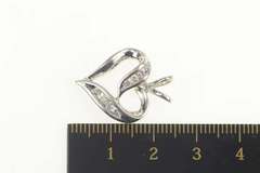 14K White Gold 0.24 Ctw Classic Diamond Inset Heart Love Pendant