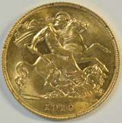 Lustrous Gem BU 1913 Great Britain Gold Half Sovereign