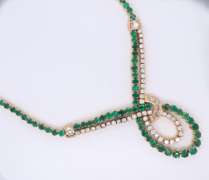 Optimal 18kt Emerald and Diamond Loop Necklace