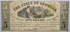 $ 5 1864 State of Georgia Note