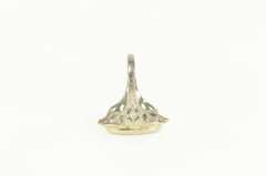 10K White Gold Goldstone Inset Art Deco Filigree Ornate Ring