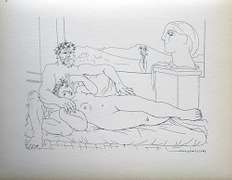 PABLO PICASSO, SCULPTOR AND RECLINING MODEL