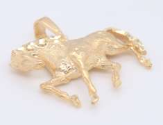 Handsome Yellow Gold Horse Pendant