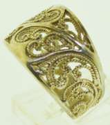 Sterling Silver Wide Filigree Band