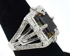 Ornate Multi-Gemstone Silver Ring