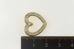 14K Yellow Gold 1.00 Ctw Classic Diamond Heart Valentine Pendant