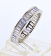 Sterling Silver Baguette Crystal Band