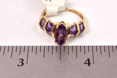 Dazzling Amethyst Ring in 14K Yellow Gold