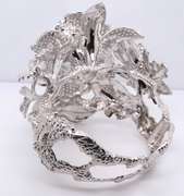 Quintessential 18kt White Gold Tsavorite Diamond Bangle Bracelet