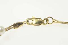 14K Yellow Gold Pearl Cluster Braided Twist Chain Statement Bracelet