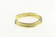 14K Yellow Gold David Yurman Double Cable Cuff Two Tone Bracelet