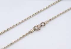 Vintage Italian Sterling Silver Rope Chain Necklace