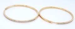 Wonderful Yellow Gold Channel Set Diamond Hoop Earrings