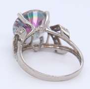 Incredible White Gold Mystic Topaz and Diamond Wrap Ring