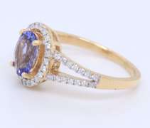 14kt Yellow Gold, Tanzanite, & Diamond Ring