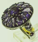 Sterling Silver Amethyst Floral Ring