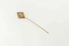 10K Yellow Gold Victorian Carved Lady Cameo Ornate Stick Pin