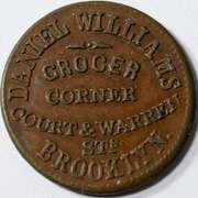 1863 Daniel Williams Brooklyn NY Grocer Civil War Store Card