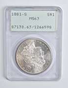 MS63 1881-S Morgan Silver Dollar PCGS