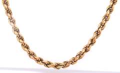 Popular Yellow Gold Rope Chain Necklace
