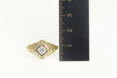 14K Yellow Gold Art Deco Revival Filigree Travel Engagement Ring