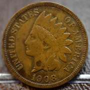 1908-S Indian Head Cent, Circulated.