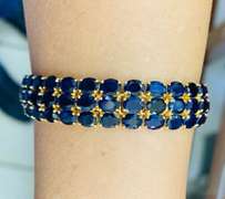 14kt Yellow Gold & Blue Sapphire Bracelet- 43.0 Carats!