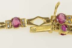 18K Yellow Gold 4.94 Ctw Ruby Diamond Honeycomb Tennis Bracelet