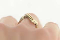 14K Yellow Gold Diamond Solitaire Tri Tone Zig Zag Unique Ring