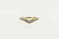 10K Yellow Gold 0.25 Ctw Diamond Chevron Wedding Band Ring