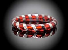 Fun Hidalgo 18K and Red Enamel Band with Diamonds