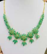 14kt Solid Yellow Gold & Emerald Necklace- 26.0 Carats!