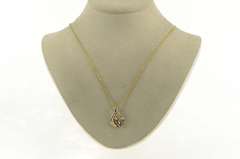 10K Yellow Gold Baguette Diamond Mother's Day Mom Love Pendant