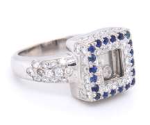 Incredible 18kt Pave Diamond and Sapp Floating Diamond Ring