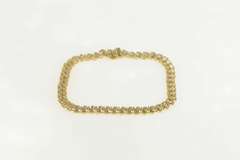 10K Yellow Gold 0.50 Ctw Diamond Classic Wavy Link Tennis Bracelet