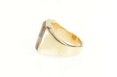 10K Yellow Gold Men's Squared Dendritic Agate Baobab Tree Ring