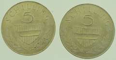 Lot of Two 1961 Austria 5 Schilling
