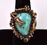Sensational Approx. 7.89CTS Turquoise Ring in Sterling Silver