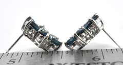 Sterling Silver Necklace And Earrings Set W/ Manmade Blue Stones