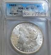 1921 Morgan Dollar  ICG MS-65