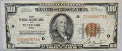 $100 1929 Series National Currency Note